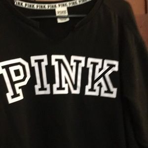 PINK Victoria’s Secret Black crew neck sweatshirt Large
